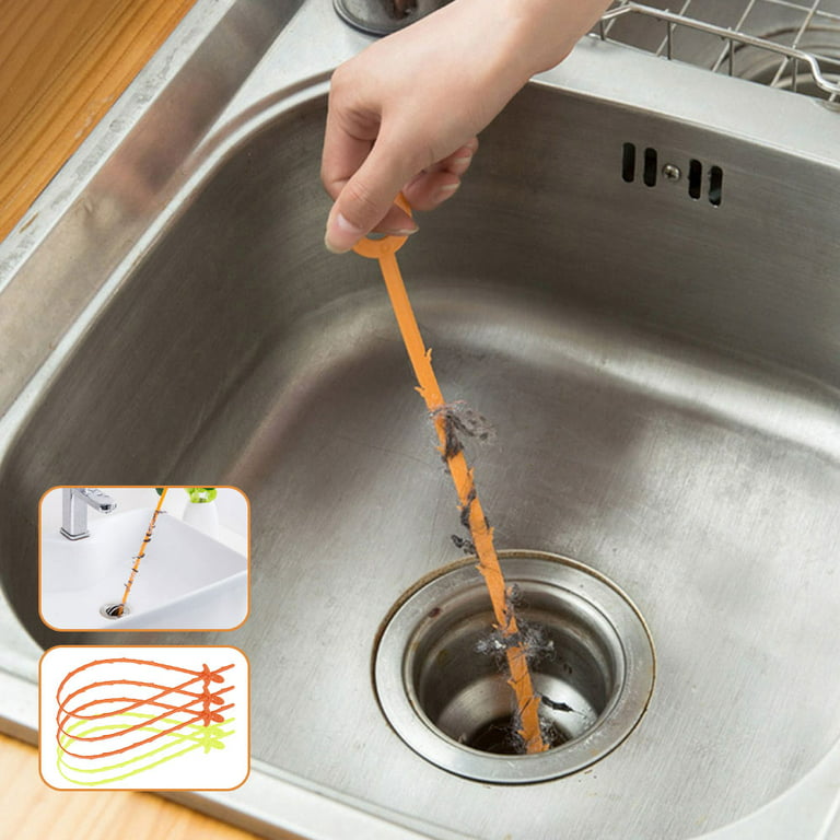 Sewer Drain Brush, Bendable Long Pipe Cleaners Flexible Cleaning Tool for  Home Kitchen Sink, Shower and Bathtub Hair Clogs