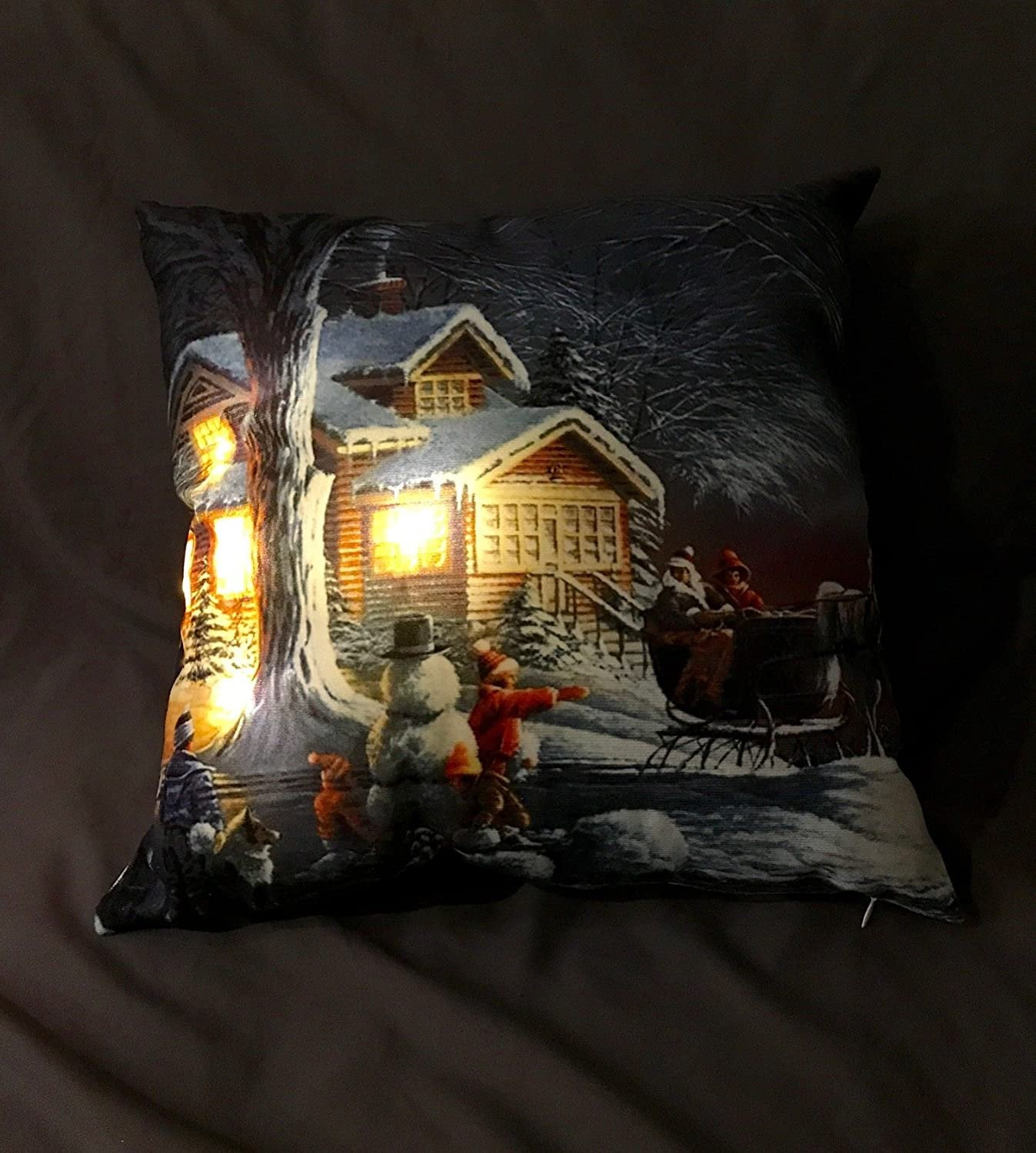 LED Light Up Cushion Pillow Cover Christmas Night Light, Night Lamp