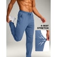 thumbnail image 3 of Pantalones deportivos Pudolla Tall para hombre, largos, con bolsillos con cremallera, color azul pizarra, 3 of 7