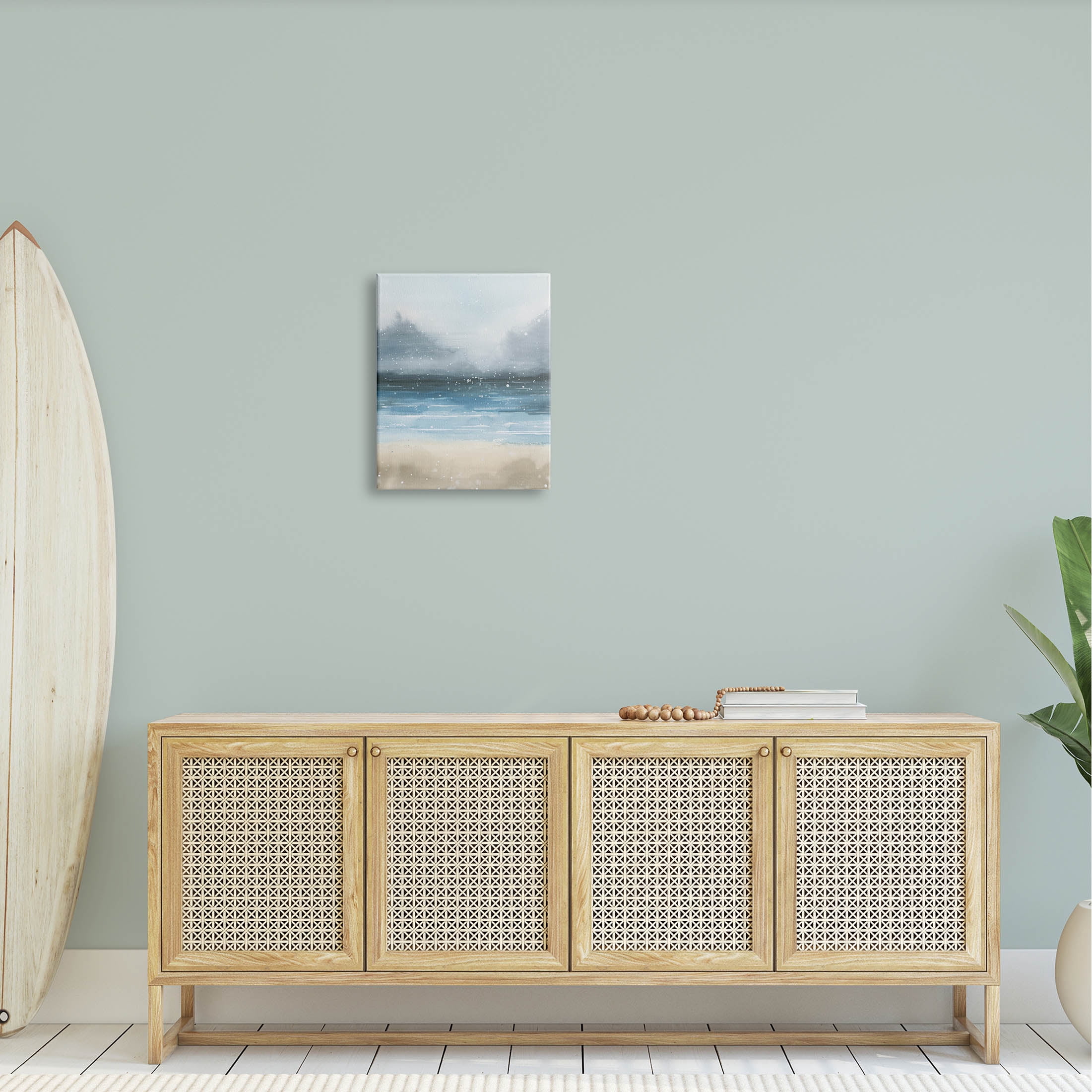 Stupell Industries Beach Snowfall Ocean Shore Graphic Art Gallery Wrapped Canvas Print Wall Art, Design by Grace Popp