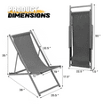 thumbnail image 2 of MoNiBloom Portable Beach Chairs Set of 2, Foldable Aluminum Frame Camping Seats with Adjustable Backrest, Dark Gray, 2 of 9