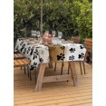 thumbnail image 3 of Outdoor Table Cloth with Umbrella Hole and Zipper, Brown Paw Print Waterproof Rectangle Tablecloth 54"x80", Vintage Farmhouse Country Wooden Grain Washable Table Cover for Outside Party Patio Picnic, 3 of 8