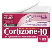 Cortizone-10 Maximum Strength 1% Hydrocortisone Feminine Anti-Itch Cream with Aloe & Vitamins A, C, E 1oz
