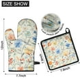 thumbnail image 6 of Pioneer Flower Kitchen Oven Mitt and Pot Holder Sets 2 Pcs for Baking, Cooking and Grilling, Heat Resistant Up To 392 °F, 6 of 7