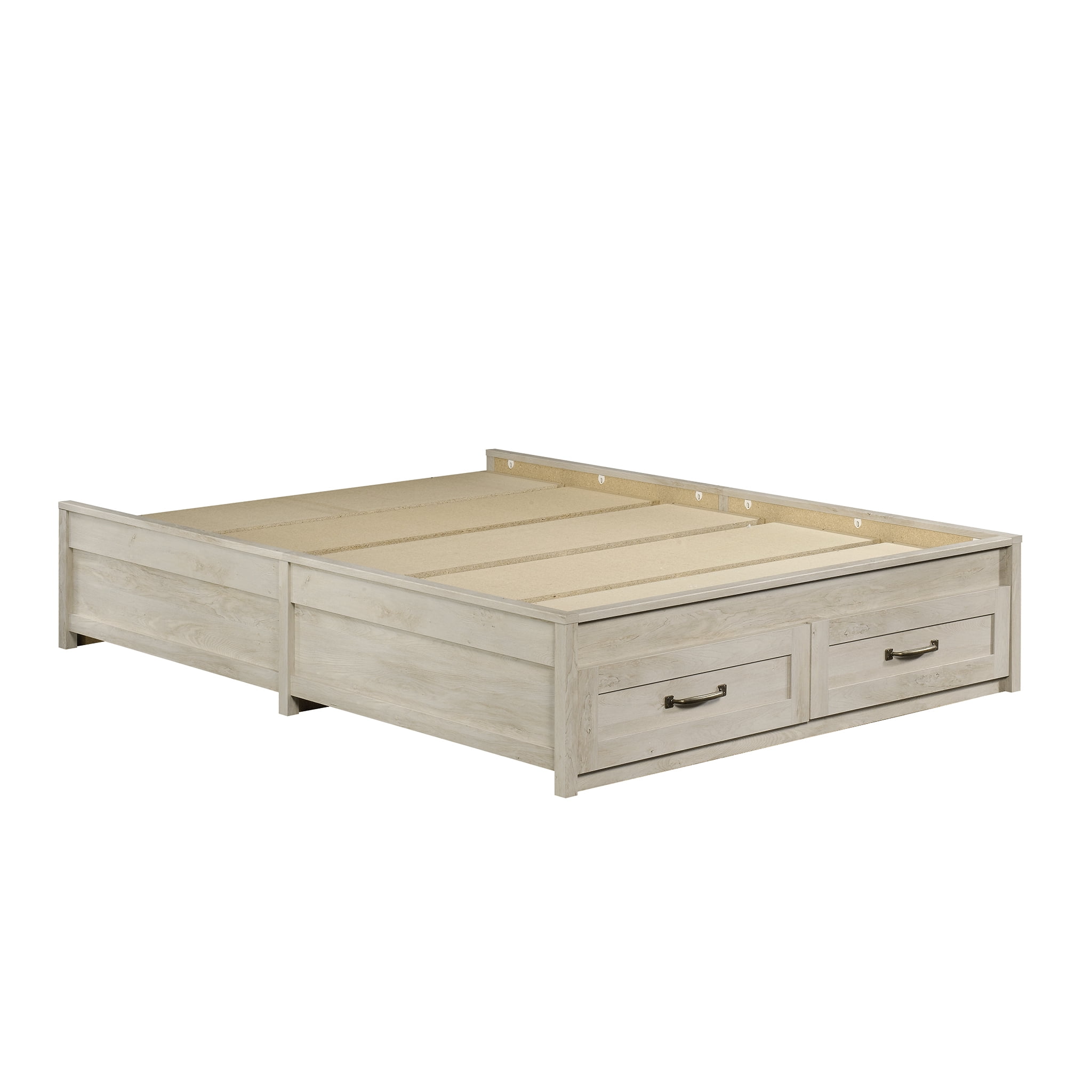 Better Homes & Gardens Modern Farmhouse Queen Platform Bed, Rustic White Finish