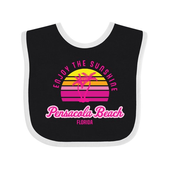 Inktastic Summer Enjoy the Sunshine Pensacola Beach Florida in Pink Boys or Girls Baby Bib