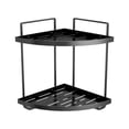 thumbnail image 1 of Organizador de baño de esquina, estante decorativo para maquillaje, soporte de almacenamiento de maquillaje de 2 niveles, organizador de maquillaje Negro, 1 of 9