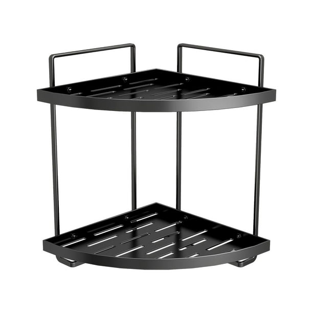 Organizador de baño de esquina Estante de maquillaje de baño de esquina Organizador de encimera Negro