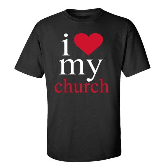 I Love My Church Unisex Short Sleeve T-shirt-Black-4xl