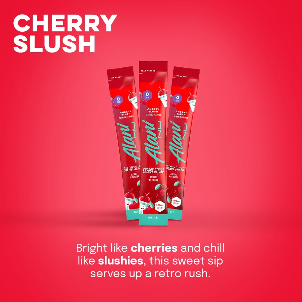 Alani Nu Energy Drink Stick Pack, Cherry Slush Flavor, 10 Count, 9.49g Each 