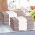 thumbnail image 3 of Superior Cabana Striped 6-Piece Oversized Cotton Beach Towel Set, Light Grey, 3 of 8