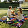 thumbnail image 4 of Mexican Flower Outdoor Rug 3x5 Ft - Reversible Patio Rug Outdoor Camping Rugs, Abstract Colorful Floral Leaf Plant Washable Indoor Outdoor Area Rugs, Non-Slip Outdoor Carpet Runner for Deck/Porch, 4 of 8