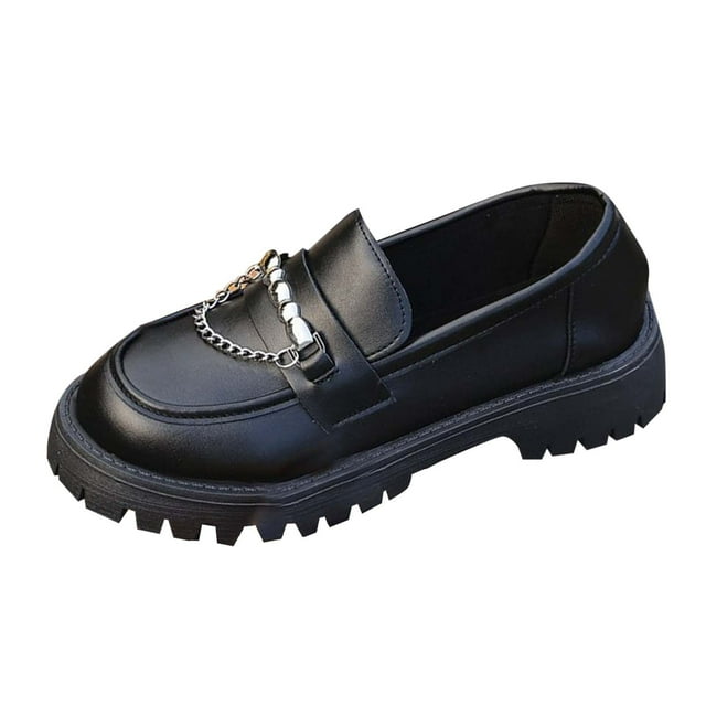 Mocassins Décontractés Polyvalents pour Femmes à Semelle Épaisse avec Chaîne, Confortables, Mode Printemps et Été