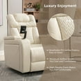thumbnail image 4 of Harper & Bright Designs PU Power Recliner for Adults, Swivel Home Theater Recliner with Cup Holder, Surround Sound and Tray Table, 4 of 20