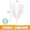 thumbnail image 5 of Halloween Spectacle: 47" Light-Up Hanging Ghost with Eerie Warm White LED Glow, Spooktacular Decor for Front Yard, Patio, Lawn, Garden & Indoor/Outdoor Parties!, 5 of 8