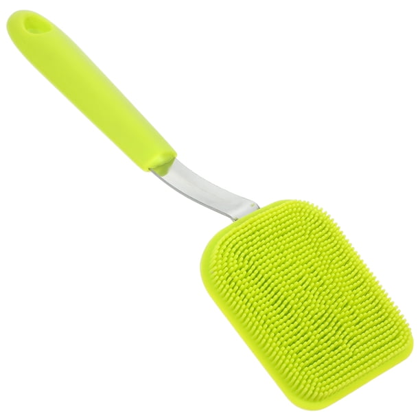 Cepillo de limpieza de silicona funcional con mango, cepillo para ollas, cepillo de arrastre multifuncional