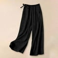 thumbnail image 2 of Deals Summer Flowy Boho Pants for Women Fashion Button Down Pants High Waisted Wide Leg Trousers 2025 Casual Loose Trouser Office Work Pantaloons with Pockets, 2 of 6