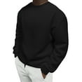 thumbnail image 2 of PNTUTB Mens Fashionable Minimalism Long Sleeve Casual T Shirt Crew Neck Solid Color Top, 2 of 6
