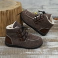 thumbnail image 6 of XIMIN Women's Slip on Short Boots Plush Lining Flat-Bottom Walking Comfy Ankle Boots Round Toe Drawstring Lace-Up Booties Non-Slip Outdoor Warm Snow Boots, 6 of 8