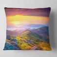 thumbnail image 2 of Designart Rhododendron Flowers in Colorful Hills - Landscape Photography Throw Pillow - 18x18, 2 of 5