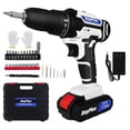 thumbnail image 1 of Autofu 3/8 Inch Cordless Drill Screwdriver with 1500mAH Battery and 29Pcs Accessories, 2 Variable Speed Max 1400RPM, 25+1 Torque, with Storage Case, Compact Drill for Home DIY Projects, 1 of 8
