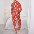 thumbnail image 6 of Goofa Japanese Maneki Cats Printed Women’s 2 Piece Pajama Set Super,Pajamas Women's Long Sleeve Sleepwear Soft Button Down Loungewear Pjs Lounge Set Nightwear-Medium, 6 of 9