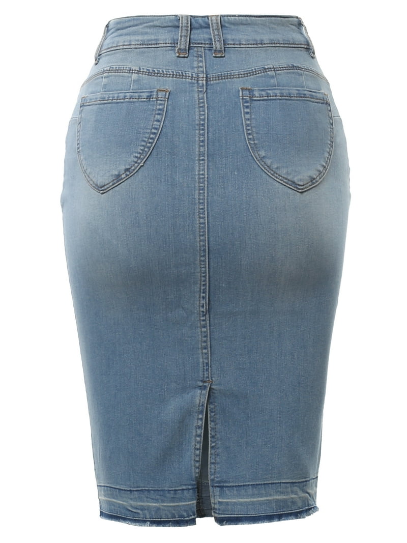 パンツ Andequal back slit curve denim pants M back slit