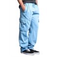 thumbnail image 4 of G-Style USA Men's Solid Fleece Cargo Pants DFP2 - Sky Blue - Medium, 4 of 5