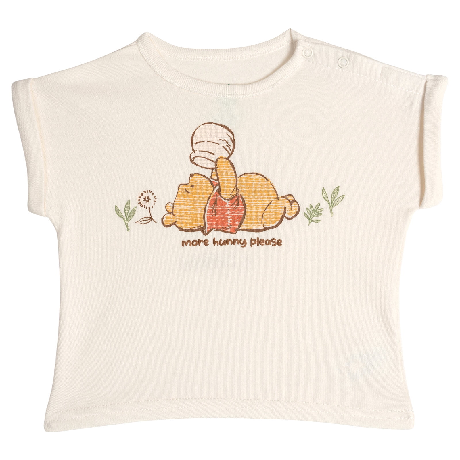 Disney Winnie the Pooh Baby Boys' French Terry 2-Piece T-Shirt and Shorts Set Pooh Beige Brown