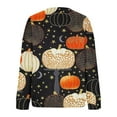thumbnail image 4 of Odeerbi Halloween Pumpkin Witch Crewneck Sweatshirt for Women Vintage Retro Sweatshirts Printed Loose Fitting 2024 Long Sleeve Hoodless Sweatshirt Black, 4 of 5