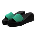 thumbnail image 2 of Slippers for Women,Ladies Shoes Summer Fashion Beach Sandals Nesh Elastic Band Wedge Sandals,Womens Slippers,Green,6.5, 2 of 4