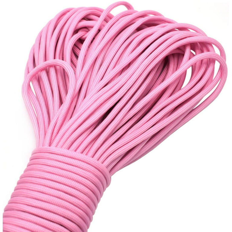 Sirius Survival 100ft Paracord Rope, 350lb Test, 4mm 7 Strand Core - Many  Color Options - Pink