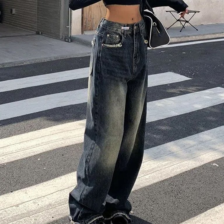 Street Simplicity Solid Patchwork High Waist Boot Cut Denim Jeans Street Simplicity Solid Patchwork High Waist Boot Cut Denim Jeans