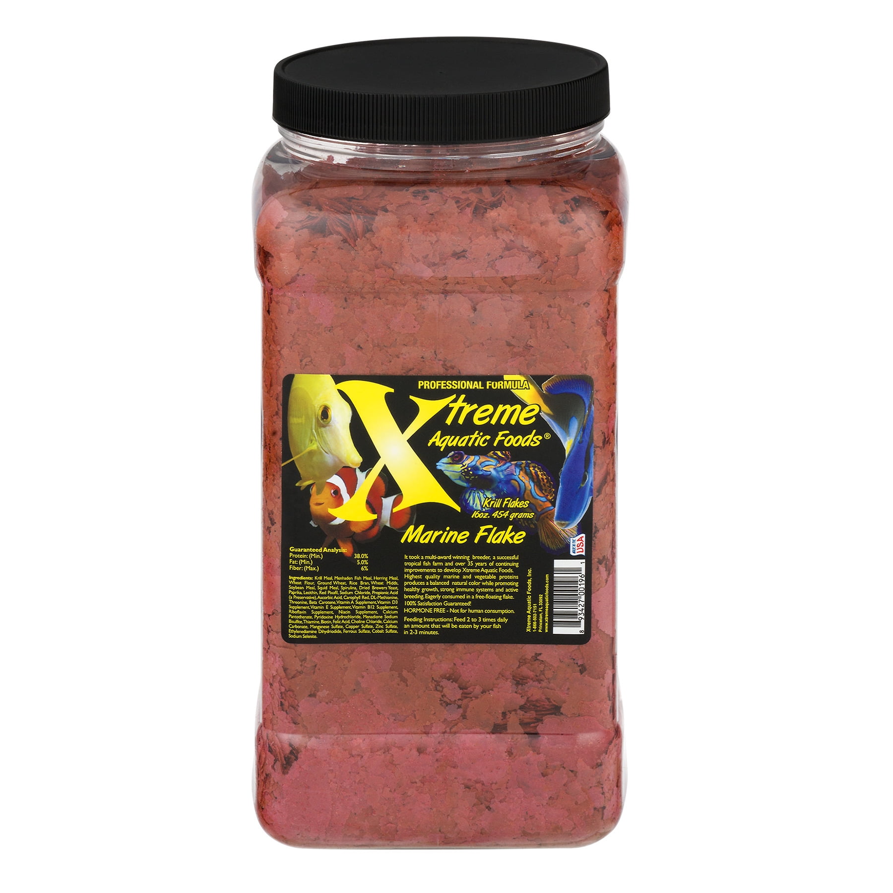 Xtreme Aquatic Marine Krill/Shrimp Crav Flakes Fish Food, 16 oz