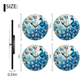 thumbnail image 2 of Modern Wall Clock Battery Operated Analog Clock Silent Non-Ticking Round Clock Decorative for Office,Bedroom-Blue Peacock Against Background Of Blue Flowers(10inch), 2 of 4