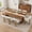 White, variant on Set of 8 Modern Upholstered Dining Chairs, Plush Boucle Armless Chair with Curved Back Support & Rubber Wood Legs