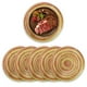 thumbnail image 1 of Juego de 6 manteles individuales redondos de algodón tejido, resistentes al calor, antideslizantes, lavables, para mesa de comedor de 15 pulgadas, 1 of 5