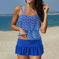 thumbnail image 2 of ibiyuan Women's Plus Size Tankini Swimsuits Two Piece Rash Guard Capris Athletic Swimwear Bathing Suits for Women Tie Dye Womens 2 Piece Swimsuits,Blue, 2 of 5