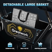 Greatwork K7 Peak 1000W Electric Scooter with Seat and Basket for Adults, 16 Fat Tire for All-Terrain, 25Miles Max Range, 20MPH Top Speed, Commuter Ebike for Adults & Teens, Motorcycle Style, UL2272