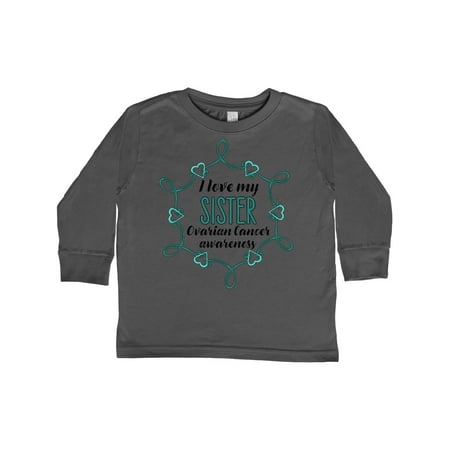 

Inktastic I Love My Sister Ovarian Cancer Awareness Gift Toddler Boy or Toddler Girl Long Sleeve T-Shirt