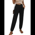 thumbnail image 1 of Pantalones Deportivos de Yoga para Mujer, Holgados, Tipo Harén, para Hacer Ejercicio, Informales, Cómodos, con Bolsillos Negro L, 1 of 7
