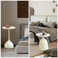 thumbnail image 6 of Tiered Side Table White Metal Nesting Accent Tables, 6 of 8