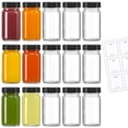 thumbnail image 1 of Botellas de vidrio para chupitos LANDNEOO de 60 ml con tapas negras, paquete de 15, 1 of 6
