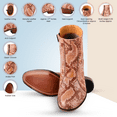 thumbnail image 2 of LIBERTYZENO Mens Genuine Leather Ankle Boots Side Zipper Mens Dress Boots, Peach Snake Print, 2 of 8