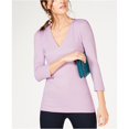 thumbnail image 1 of Camiseta básica con cuello en V para mujer de INC, púrpura, grande I-N-C Camiseta básica, 1 of 1