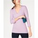 thumbnail image 1 of Camiseta básica con cuello en V para mujer de INC, púrpura, grande I-N-C Camiseta básica, 1 of 1