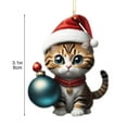 thumbnail image 6 of 8-Piece Acrylic Christmas Cat Ornament Set for Tree and Home Decor with 8Cm Size, 6 of 7
