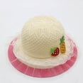 thumbnail image 2 of Posijego Kids Girls Straw Hat Summer Vacation Beach Sun Hat Toddler Little Girl Wide Brim Cute Hat 3-7 Years, 2 of 3