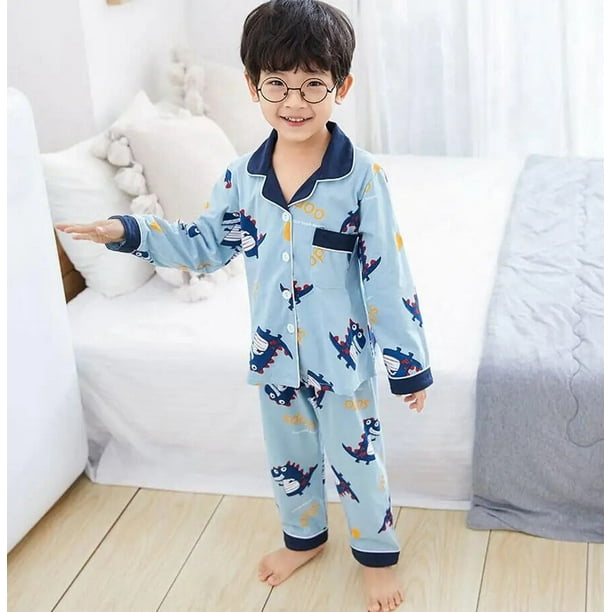 Pijamas para ninas otono 2020 ropa de casa de algodon de manga larga para ninos conjunto de pijamas de algodon para ninas ropa de dormir de Navidad para ninos Walmart en linea