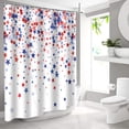 thumbnail image 2 of Rideau de Douche pour Salle de Bain avec Thème de la Fête de l'Indépendance Étoiles Rouges et Bleues sur Fond Blanc 70,87 Po x 70,87 Po Polyester Imperméable, 2 of 6